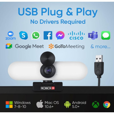 Веб-камера PROVISION ISR 1080p з підсвіткою та динаміками.